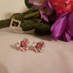 Vintage clover clip on earrings